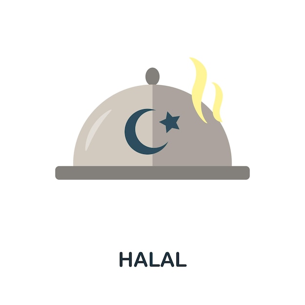 Icono halal elemento simple de la colección musulmana icono halal creativo para plantillas de diseño web, infografías y más