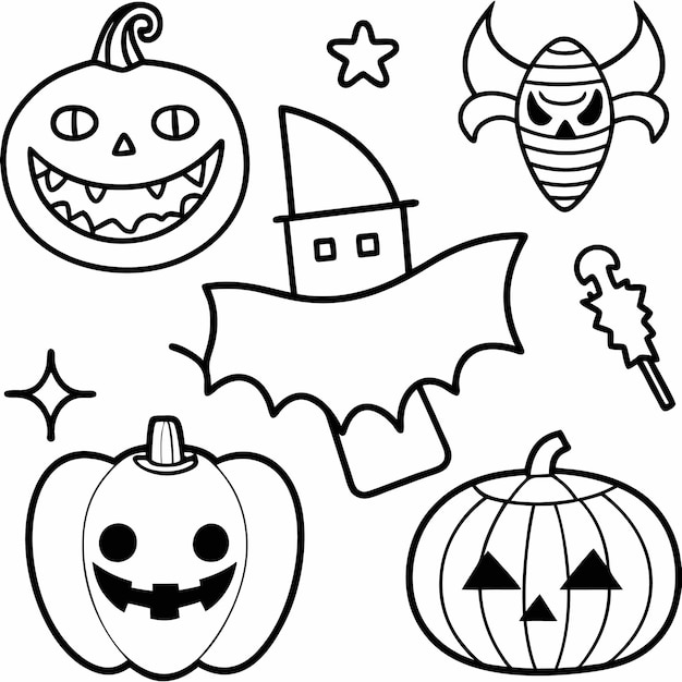 icono de Halloween divertido y festivo con decoraciones de brujas y espeluznantes