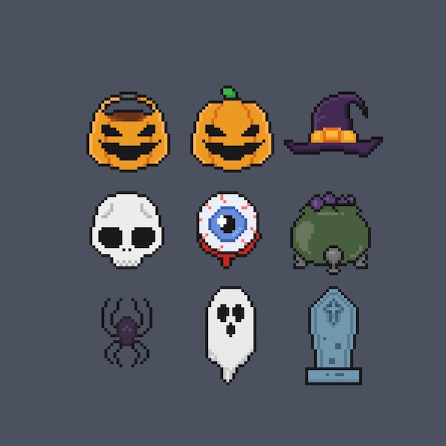 Ícono de Halloween en estilo pixel art