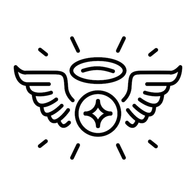 Icono de halo de ángel en estilo de contorno
