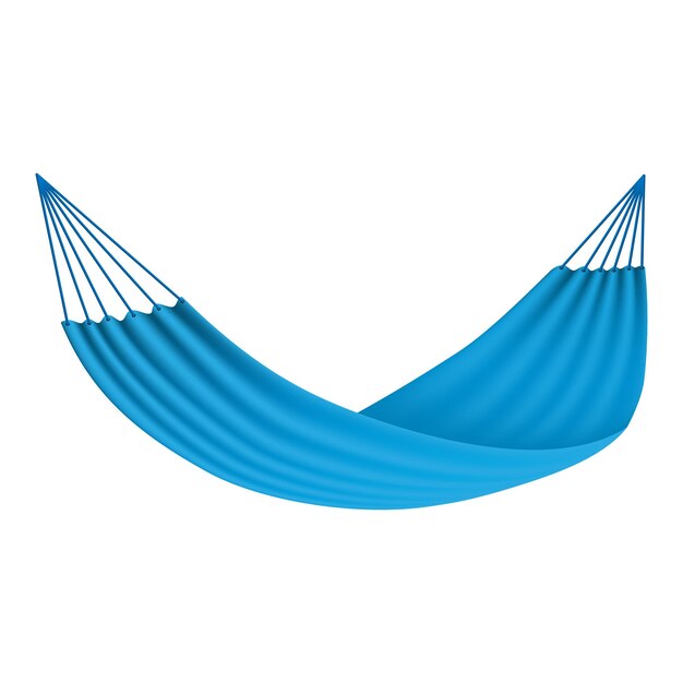 Icono de hamaca azul Ilustración realista del icono de vector de hamaca azul para diseño web