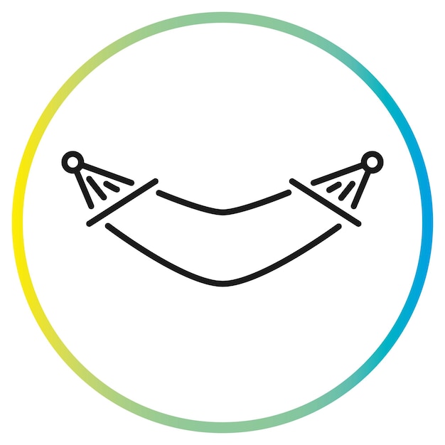 icono de hamaca de playa relajarse concepto símbolo web de línea delgada sobre fondo blanco