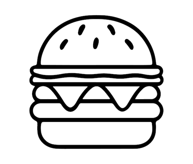 Icono de hamburguesa aislado en fondo blanco Vector de silueta de icono de hamburger moderno y editable