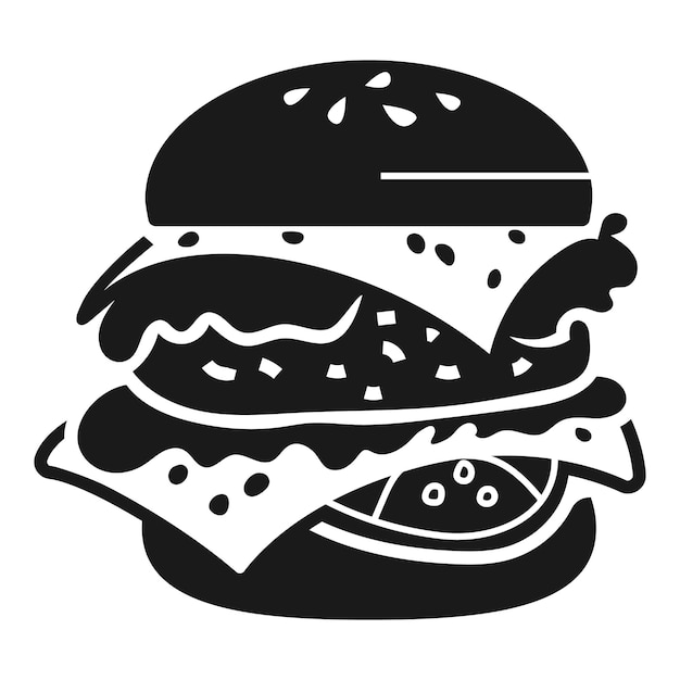 Icono de hamburguesa doble Ilustración simple del icono de vector de hamburguesa doble para diseño web aislado sobre fondo blanco