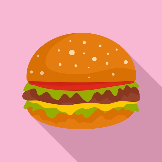 Ícono de hamburguesa Ilustración plana del ícono vectorial de hamburguese para el diseño web