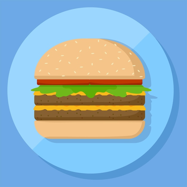 Vector icono de hamburguesa con queso vectorial