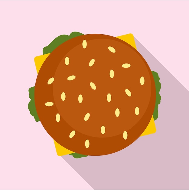 Icono de hamburguesa de vista superior Ilustración plana del icono de vector de hamburguesa de vista superior para diseño web