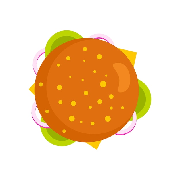 Vector icono de hamburguesa de vista superior ilustración plana del icono de vector de hamburguesa de vista superior para web aislado en blanco