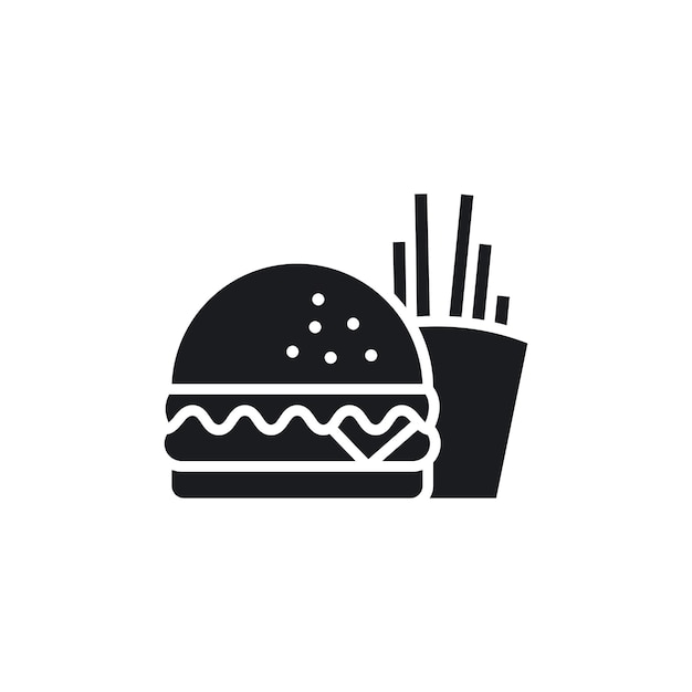 El icono de las hamburguesas fritas aislado sobre un fondo blanco