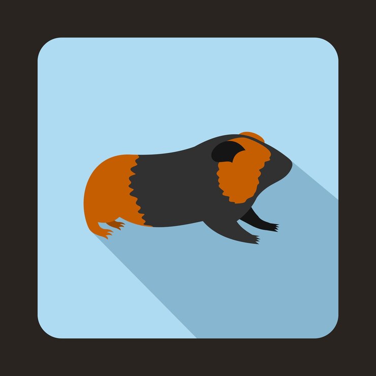 Vector icono de hámster en estilo plano con sombra larga símbolo de animales