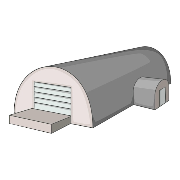 Vector icono de hangar semicircular de metal ilustración animada del ícono vectorial del hangar para la web