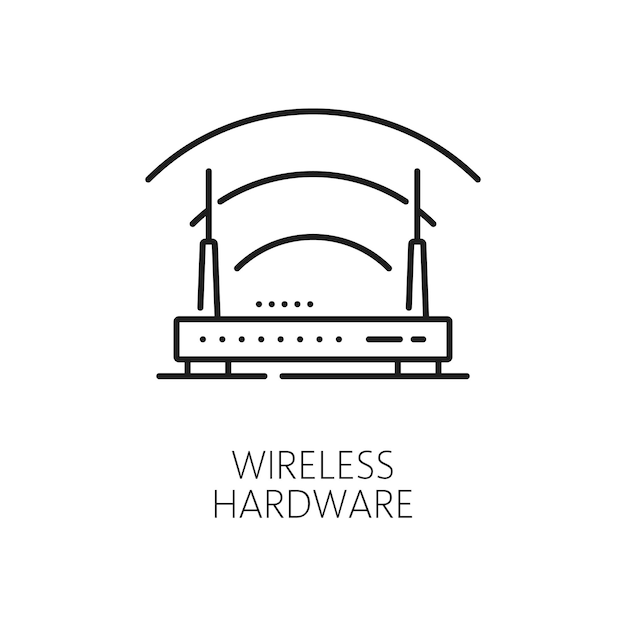 Vector icono de hardware y software inalámbrico electrónico