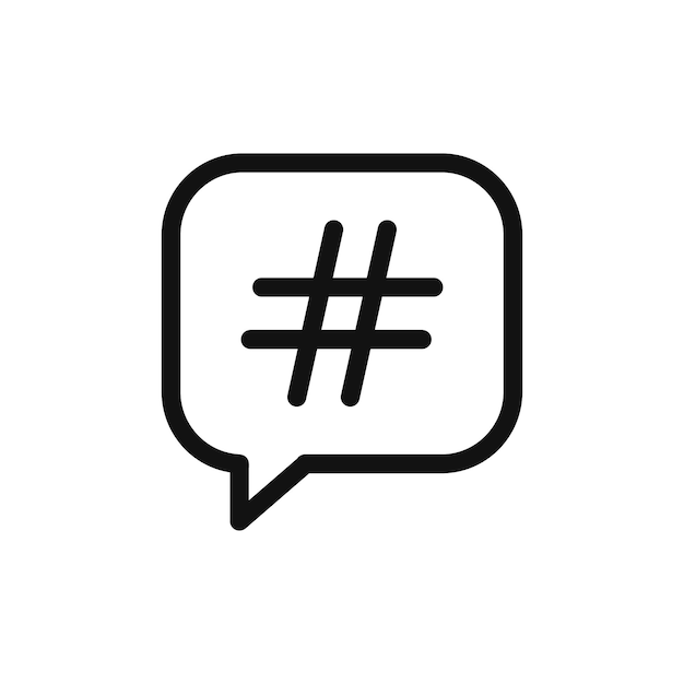 Ícono de hashtag Marca de símbolo en estilo de esquema