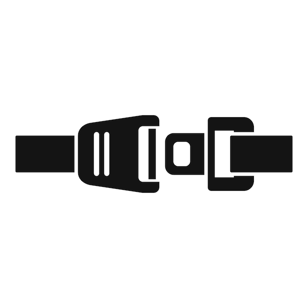 Icono de la hebilla del cinturón de seguridad del automóvil que representa el fijación segura para un viaje seguro