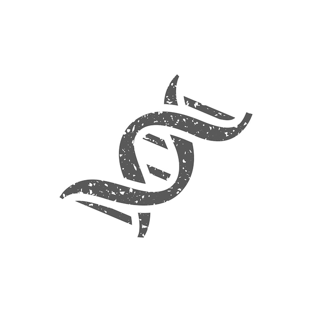 Icono de hebras de ADN en la ilustración de vector de textura grunge