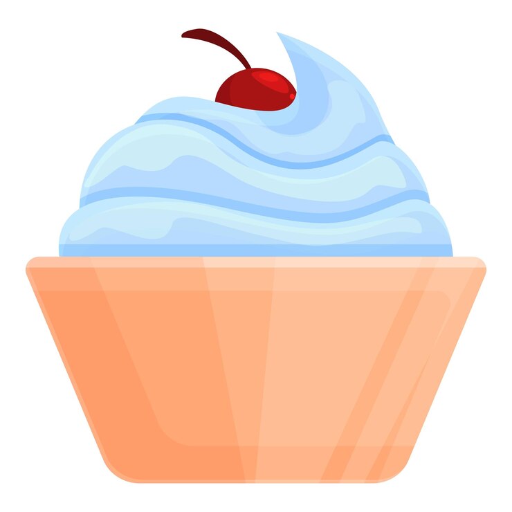 Vector icono de helado azul caricatura de icono de vector de helado azul para diseño web aislado sobre fondo blanco