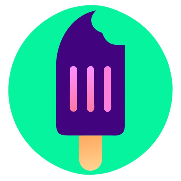 icono de helado a base de agua con formas de colores gradiente