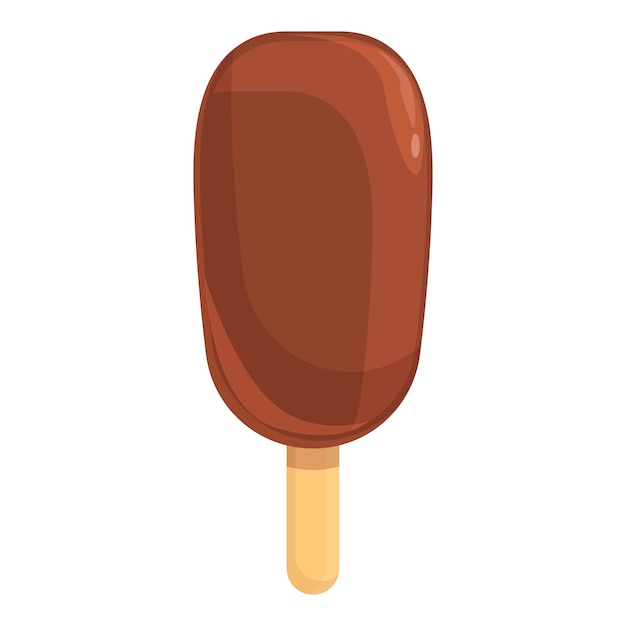 Icono de helado de chocolate Caricatura de icono de vector de helado de chocolate para diseño web aislado sobre fondo blanco