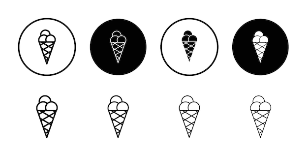 Icono de helado Colección de juegos de relleno plano