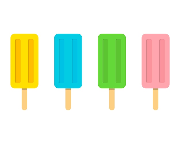 Icono de helado colorido aislado sobre fondo blanco Ilustración vectorial