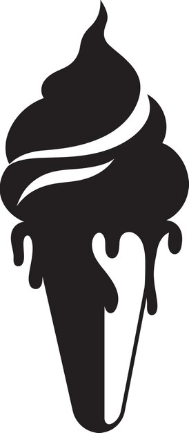 Vector el icono del helado de cono delicioso de twists delicious frost black emblem treat