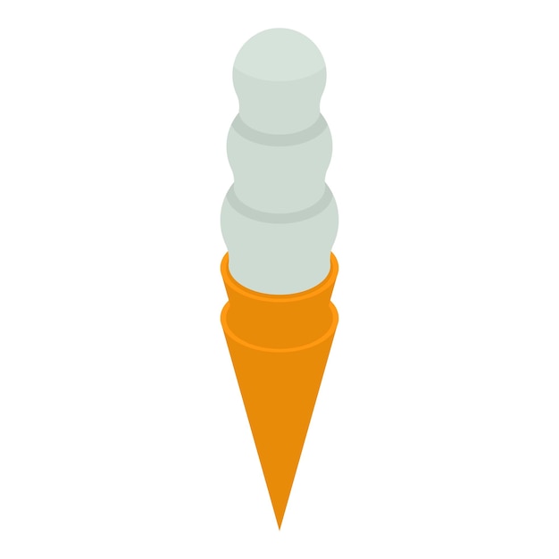 Vector icono de helado de crema de leche isométrico de icono de vector de helado de crema de leche para diseño web aislado sobre fondo blanco