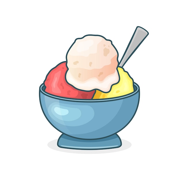 Icono de helado en estilo plano Ilustración vectorial de postre sabroso en un fondo aislado Concepto de negocio de letrero de comida dulce