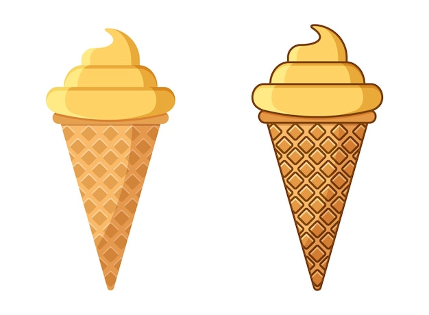 Icono de helado en estilo plano Ilustración vectorial de postre sabroso en un fondo aislado Concepto de negocio de letrero de comida dulce