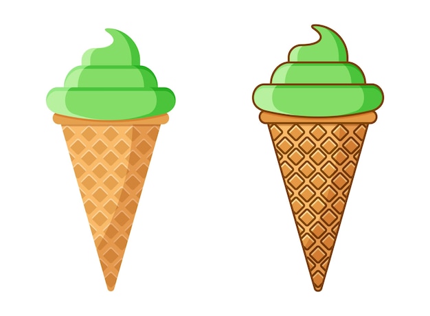 Icono de helado en estilo plano Ilustración vectorial de postre sabroso en un fondo aislado Concepto de negocio de letrero de comida dulce