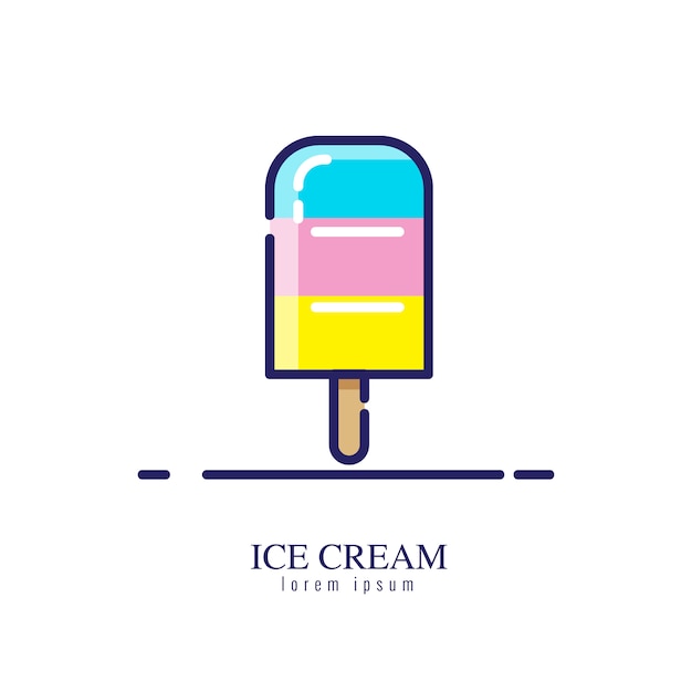 Icono de helado en un fondo blanco