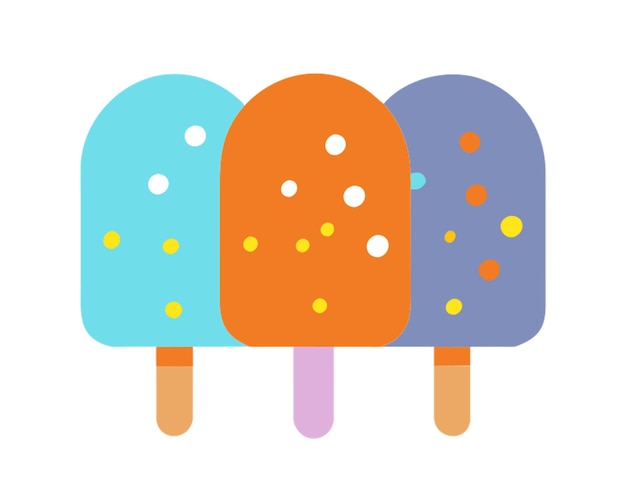 icono de helado formas de colores