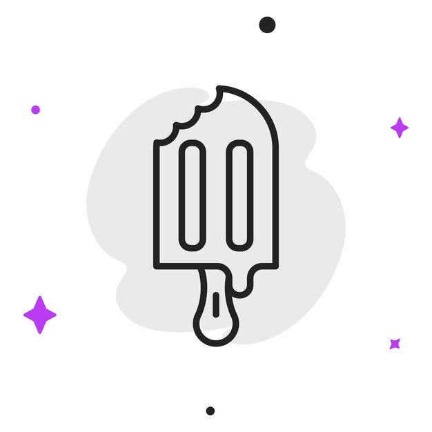 Icono de helado en ilustración de estilo plano pictograma de concepto de negocio simple en fondo aislado