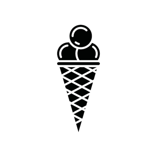 Ícono de helado Ilustración de línea delgada plana vectorial