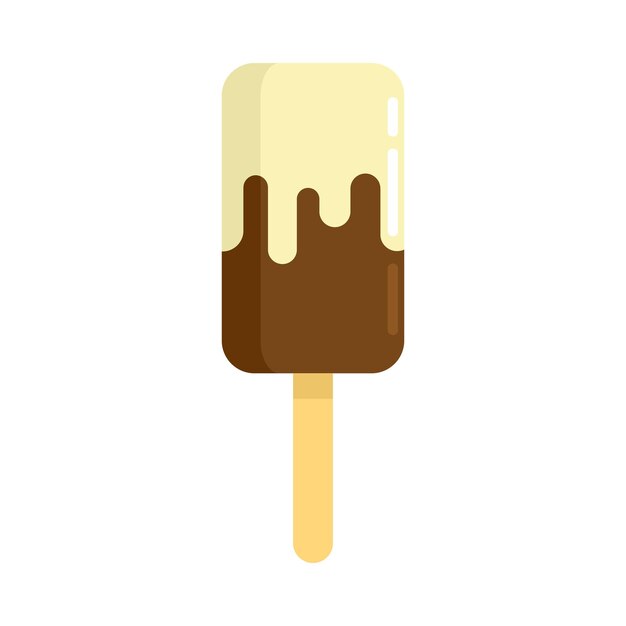 Icono de helado Ilustración plana del icono de vector de helado aislado sobre fondo blanco