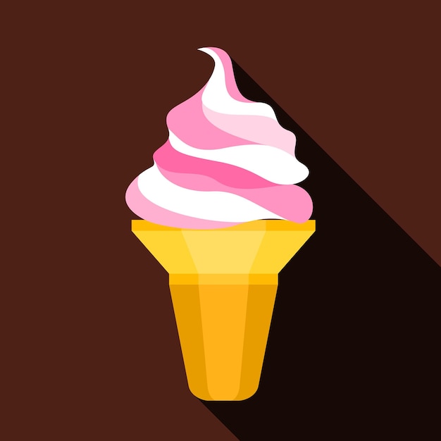 Icono de helado Ilustración plana del ícono vectorial de helado para la web