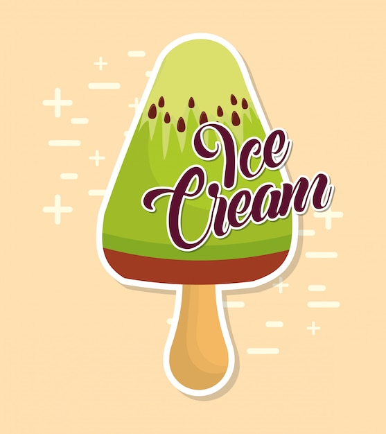 Icono de helado de kiwi