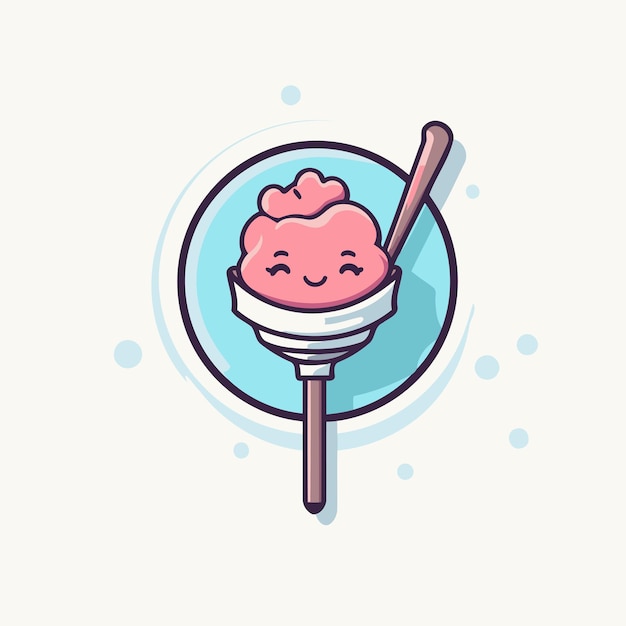 Vector icono de helado lindo ilustración vectorial en estilo plano de moda