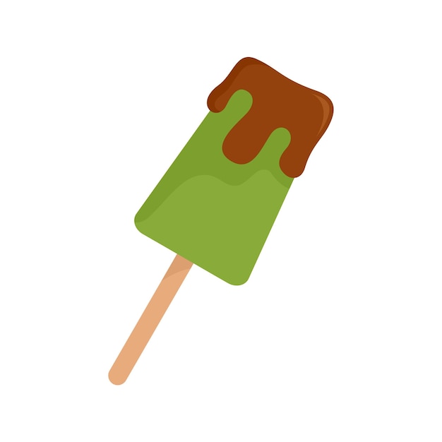 Icono de helado de matcha Ilustración plana del icono de vector de helado de matcha para diseño web