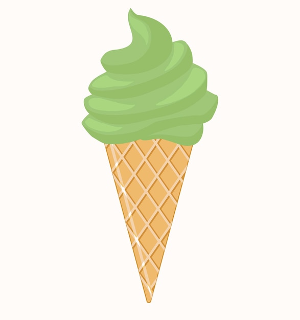 Icono de helado Matcha vector aislado para pegatinas postales cuaderno