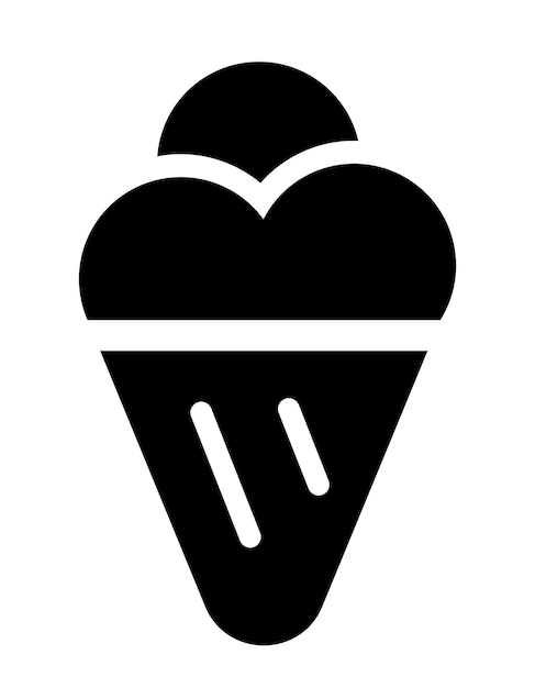 Icono de helado negro icon de helado vectorial plano