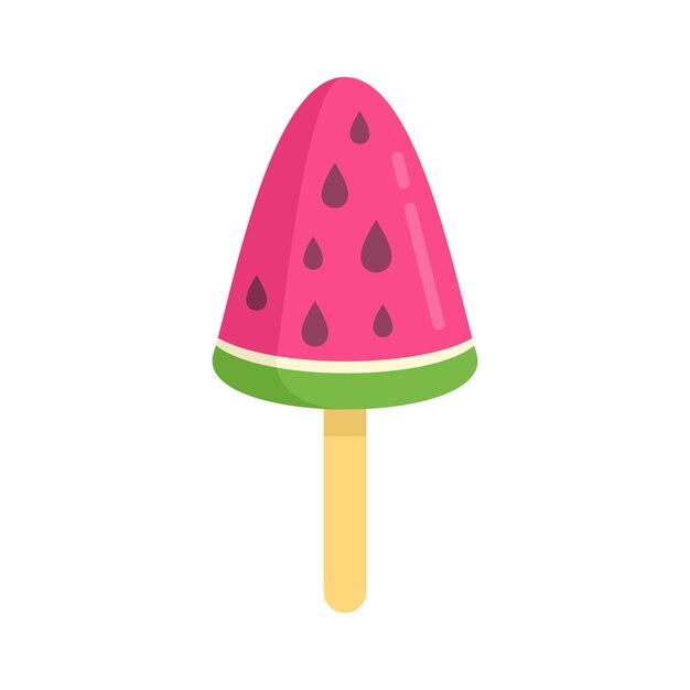 Icono de helado de sandía Ilustración plana del icono de vector de helado de sandía aislado sobre fondo blanco