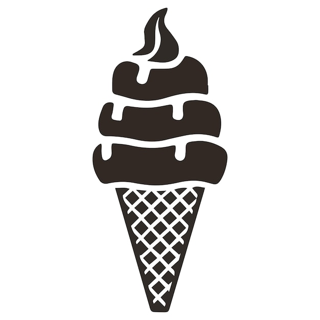 El icono del helado de waffle es el arte vectorial del logotipo