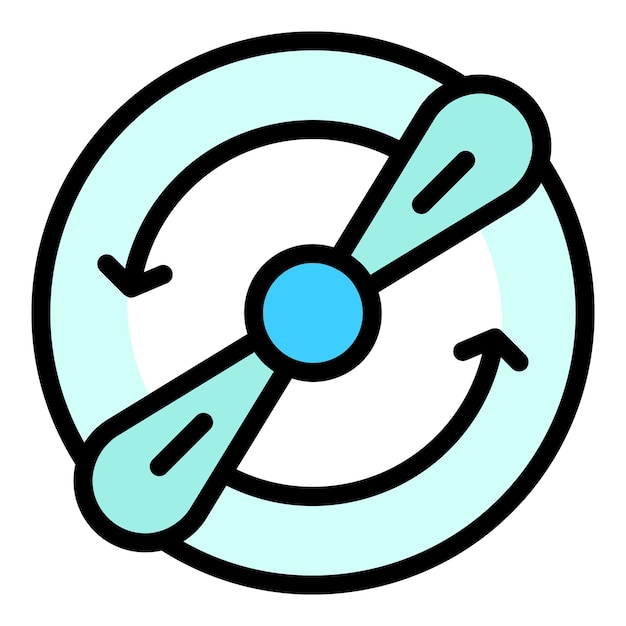 Icono de hélice de Drone Contorno Icono de vector de hélice de Drone para diseño web aislado en color plano de fondo blanco