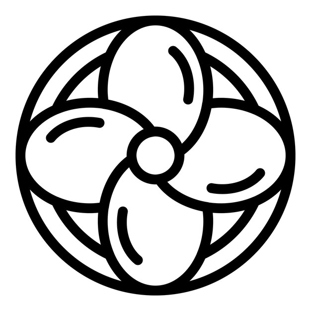 Icono de hélice de ventilador Icono de vector de hélice de ventilador de esquema para diseño web aislado sobre fondo blanco