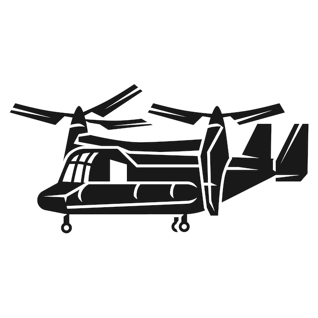 Icono de helicóptero de ala giratoria Ilustración simple del icono de vector de helicóptero de ala giratoria para diseño web aislado sobre fondo blanco