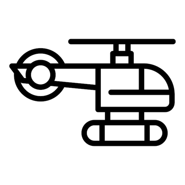 Icono de helicóptero de Alaska vector de contorno Hielo ártico Estados Unidos nieve