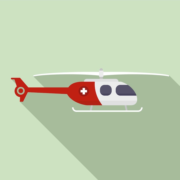 Icono de helicóptero de ambulancia Ilustración plana del icono vectorial de helicópteros de ambulancias para el diseño web