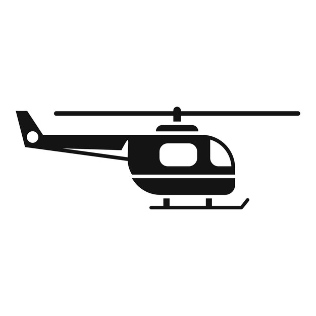 Icono de helicóptero de aviación simple vector Transporte aéreo Mar aéreo