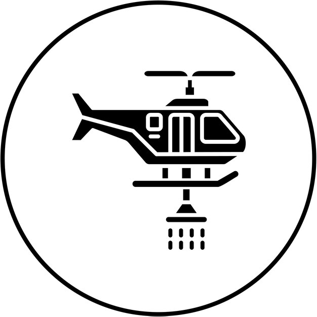 El icono del helicóptero de bomberos