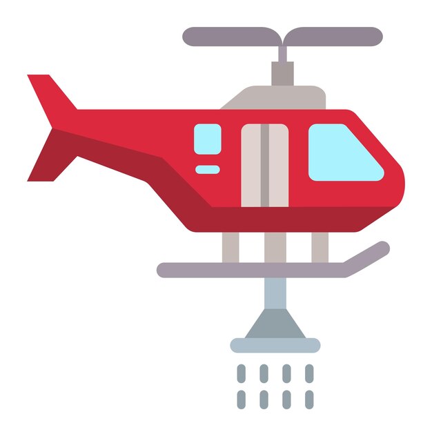 El icono del helicóptero de bomberos